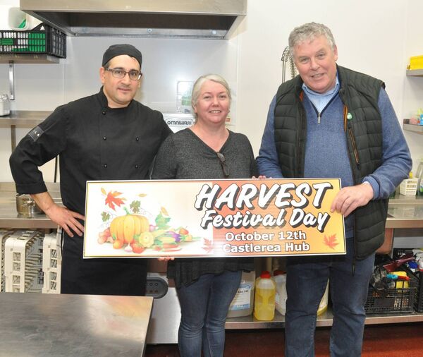 Alila Tavares, Kathy O'Neill and Ciaran Mullooly at An Chistin in Castlerea during the launch of the programme for the October Harvest Festival. Pic. Liam Reynolds Alila Tavares, Kathy O'Neill and Ciaran Mullooly at An Chistin in Castlerea during the launch of the programme for the October Harvest Festival. Pic. Liam Reynolds