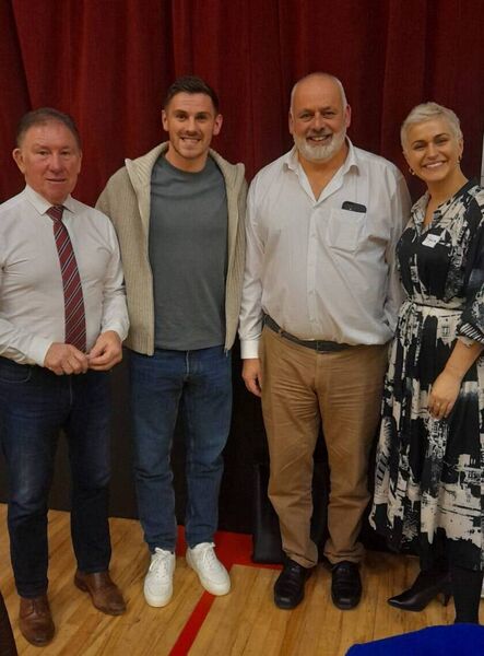 Pictured at the Glenamaddy ‘Seen but not Herd’ gathering were chairperson for the evening - Cllr Pete Roche (Chairperson of GRD), Galway footballer Shane Walsh, Cllr Peter Keaveney, and Maria Walsh MEP. Pictured at the Glenamaddy ‘Seen but not Herd’ gathering were chairperson for the evening - Cllr Pete Roche (Chairperson of GRD), Galway footballer Shane Walsh, Cllr Peter Keaveney, and Maria Walsh MEP.