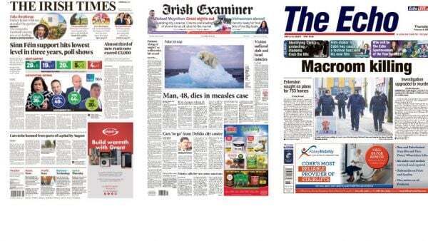What the papers say: Thursday's front pages - Homepage - Vimarsana News