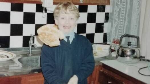 For Alan and his brother Derek (pictured) flipping pancakes was a real competitive affair. For Alan and his brother Derek (pictured) flipping pancakes was a real competitive affair.