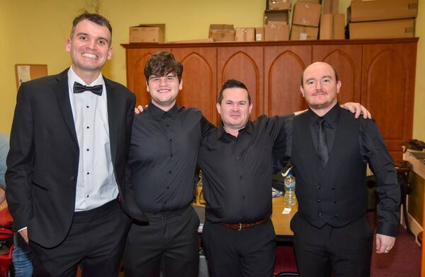 Ronan Smith, Oisin Dowling, Cathal Tivnan and Darragh Beirne pictured before performing at Boyle Musical Society’s ruby anniversary concert at St. Joseph’s Church Boyle on Sunday night last. Pic. Enda Regan Ronan Smith, Oisin Dowling, Cathal Tivnan and Darragh Beirne pictured before performing at Boyle Musical Society’s ruby anniversary concert at St. Joseph’s Church Boyle on Sunday night last. Pic. Enda Regan