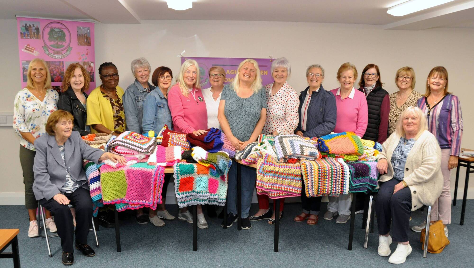 County women's shed members present their ‘Blankets of Hope
