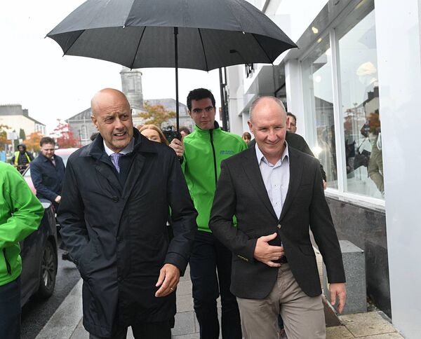 Deputy Martin Daly and presidential candidate Jim Gavin canvassing in Roscommon Town today. Deputy Martin Daly and presidential candidate Jim Gavin canvassing in Roscommon Town today.