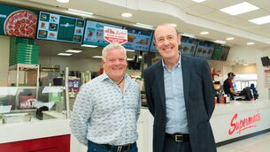 <p>Ken Foley who recently acquired the Supermac’s franchise in Carrick-on-Shannon is pictured with former franchise holder Enda McGovern. Pic: Gerry Faughnan </p> <p>Ken Foley who recently acquired the Supermac’s franchise in Carrick-on-Shannon is pictured with former franchise holder Enda McGovern. Pic: Gerry Faughnan </p>
