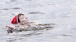 <p>First timer Marie Cooney from Corrigeenore took it all in her stride during the 24th Lough Arrow Christmas Day Swim in aid of the North West Hospice last year. Pic: Brian Farrell</p> <p>First timer Marie Cooney from Corrigeenore took it all in her stride during the 24th Lough Arrow Christmas Day Swim in aid of the North West Hospice last year. Pic: Brian Farrell</p>