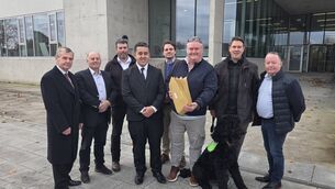 <p>Members of Ballyfeeney Action Group and Ballyfeeney NS representatives handing the objections into the council earlier this year. </p> <p>Members of Ballyfeeney Action Group and Ballyfeeney NS representatives handing the objections into the council earlier this year. </p>