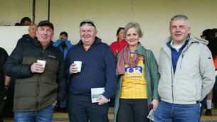 <p>Gary Smith, Declan Hoare, and Maeve and Seamus Carthy, supporting the Roscommon minor footballers against Sligo in Tubbercurry on Friday evening. Picture: Bernie O'Farrell</p> <p>Gary Smith, Declan Hoare, and Maeve and Seamus Carthy, supporting the Roscommon minor footballers against Sligo in Tubbercurry on Friday evening. Picture: Bernie O'Farrell</p>