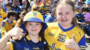 <p>Anna and Ellen Neenan, Cloonfad, supporting the Roscommon senior footballers against Tyrone on Sunday last. Picture: Gerard O'Loughlin</p> <p>Anna and Ellen Neenan, Cloonfad, supporting the Roscommon senior footballers against Tyrone on Sunday last. Picture: Gerard O'Loughlin</p>