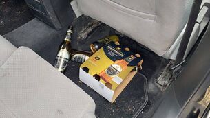 <p>Some of the alcohol containers found in the back of a car stopped by Longford Roads Policing Unit over the June Bank Holiday weekend.</p> <p>Some of the alcohol containers found in the back of a car stopped by Longford Roads Policing Unit over the June Bank Holiday weekend.</p>