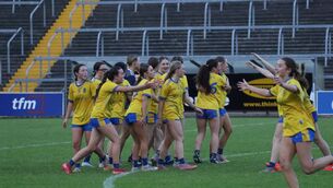 <p>The Roscommon U-16 LGFA footballers celebrate helping the county reach the All Ireland U-16B final following an extra time win over Armagh. Picture: Roscommon LGFA.</p> <p>The Roscommon U-16 LGFA footballers celebrate helping the county reach the All Ireland U-16B final following an extra time win over Armagh. Picture: Roscommon LGFA.</p>