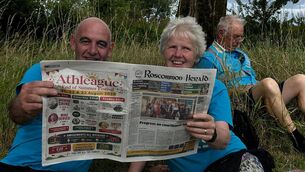 <p>There's no better way to take a break than with the latest edition of the Roscommon Herald. Pictured are John Connelly and Kitty Ross with John Egan in the background. Picture: Breda Durr</p> <p>There's no better way to take a break than with the latest edition of the Roscommon Herald. Pictured are John Connelly and Kitty Ross with John Egan in the background. Picture: Breda Durr</p>