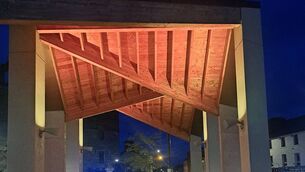 <p>The council's civic space in Roscommon Town illuminated in gold to show support for Childhood Cancer Awareness Month.</p> <p>The council's civic space in Roscommon Town illuminated in gold to show support for Childhood Cancer Awareness Month.</p>