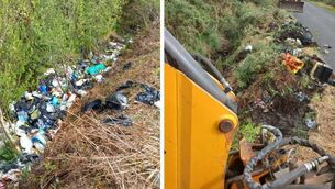 <p>Some of the 30 tonnes of illegally dumped waste removed from Float Road, Ballaghaderreen.</p> <p>Some of the 30 tonnes of illegally dumped waste removed from Float Road, Ballaghaderreen.</p>